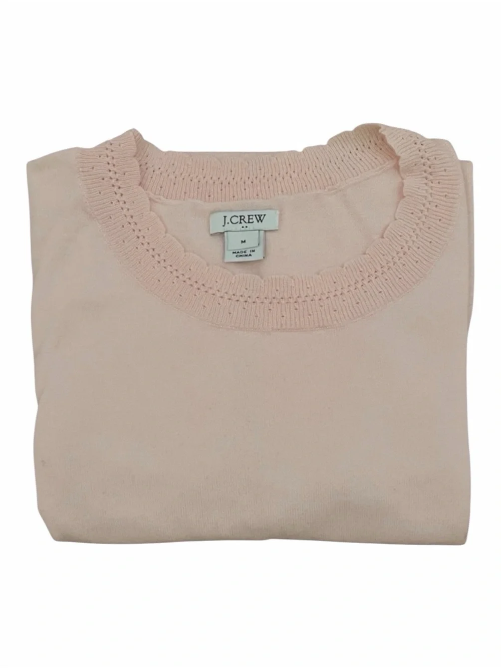 J. Crew Women’s100% Soft Cotton Light Pink Top Short Sleeve Crew Neck Size M